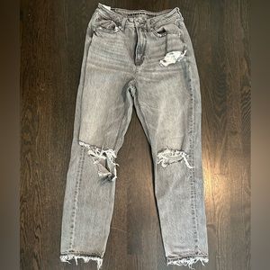 American Eagle Gray Ripped Jeans Size 6
